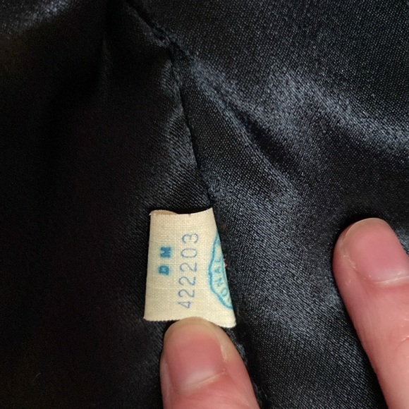 VTG 50’s 60’s Black Swing Coat Ivory Fur Collar Trim - Picture 12 of 15